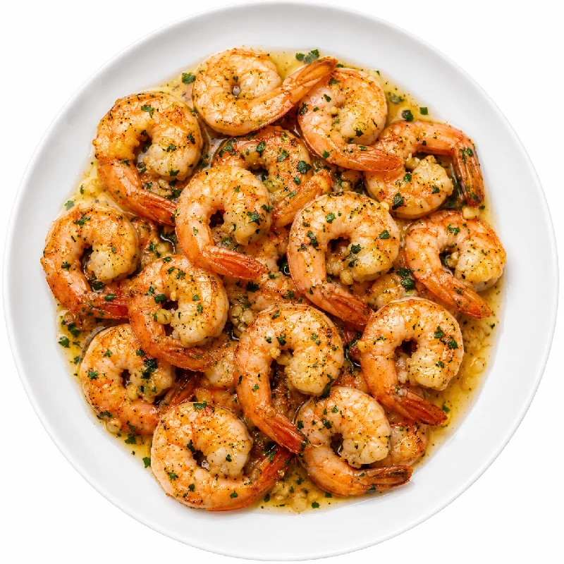Crevettes sautées à l’ail