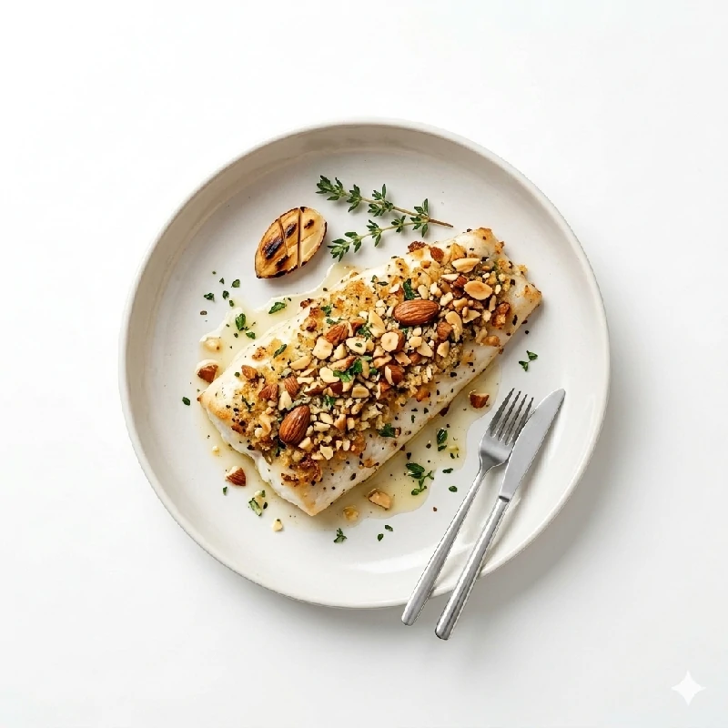 Filet de loup à la croûte d’amandes
